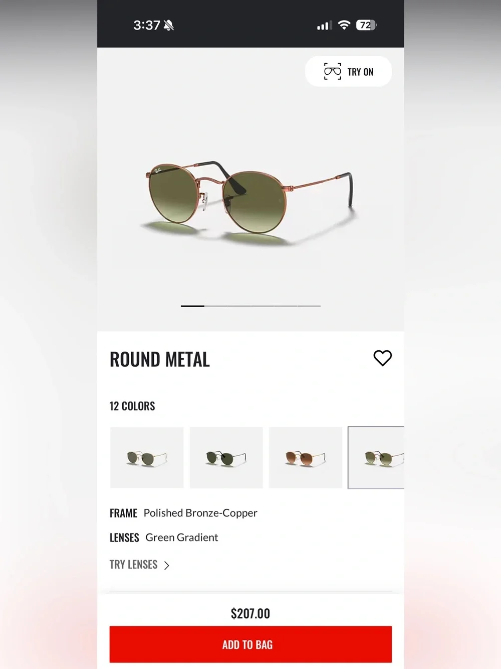 Ray-Ban 3447 Bronze / Copper Frame Sunglasses with Green Gradient Lenses 50/21